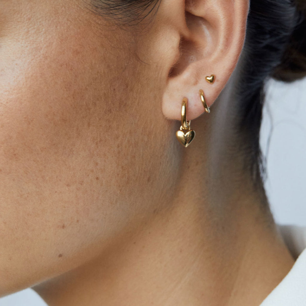 Amore Stud Earrings Gold Campaign