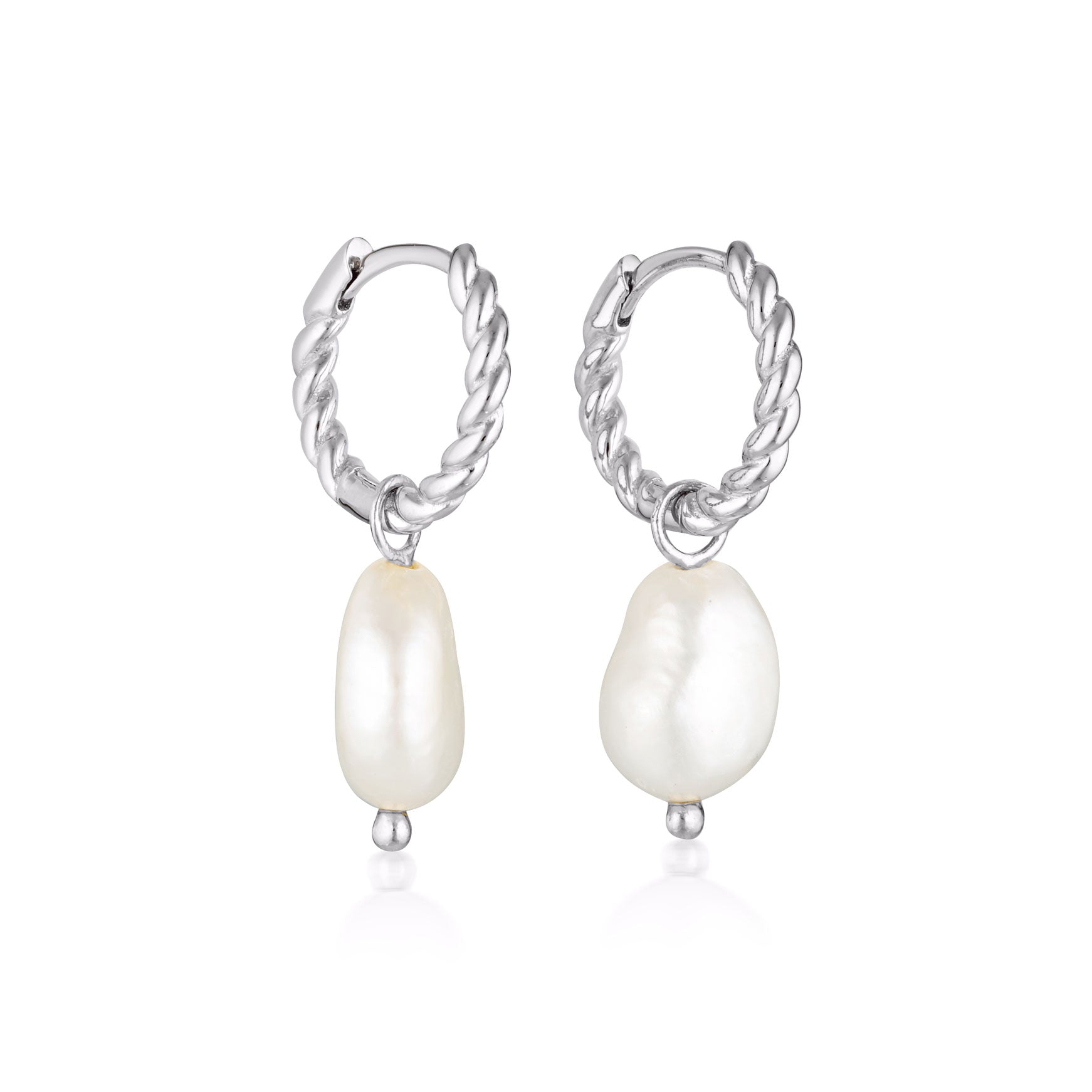 Baroque Pearl Rope Huggie Earrings