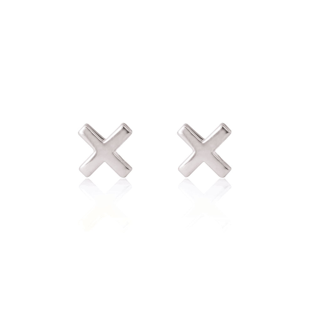 sterling silver cross stud earrings