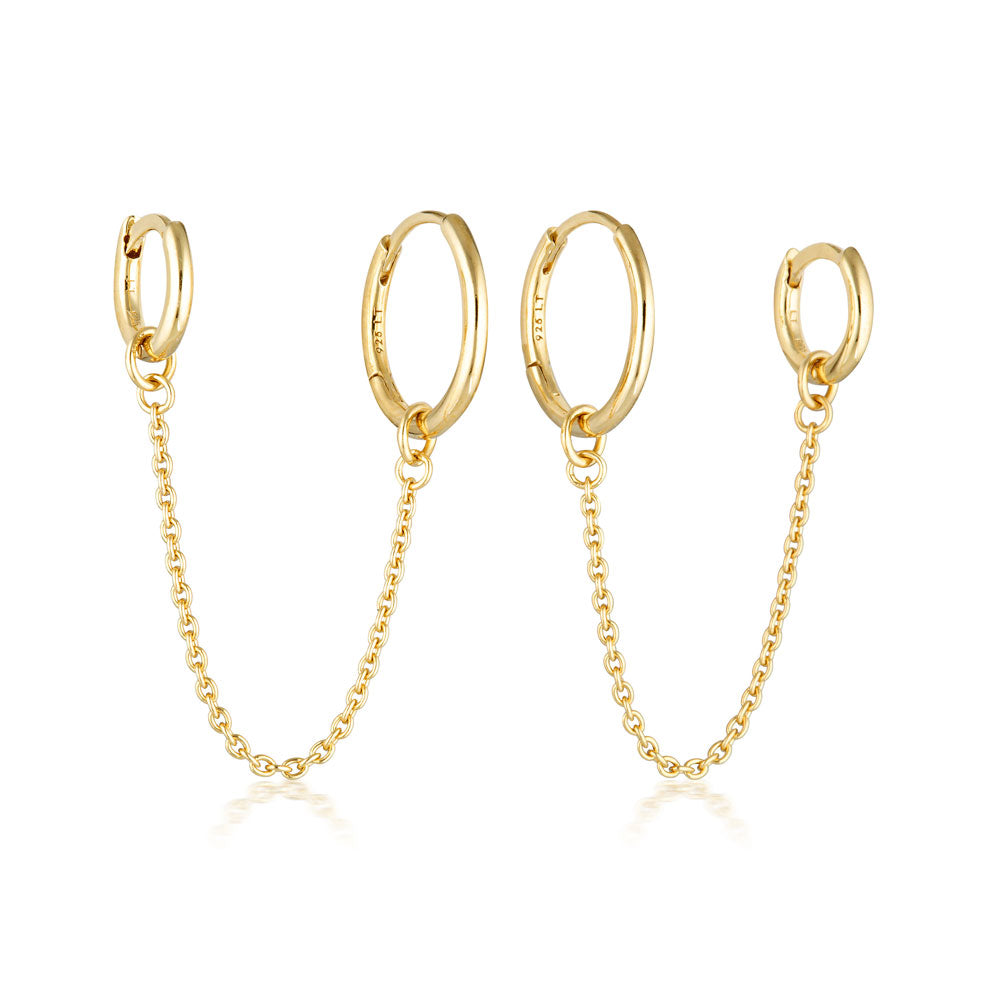 Vital Huggie Double Earrings