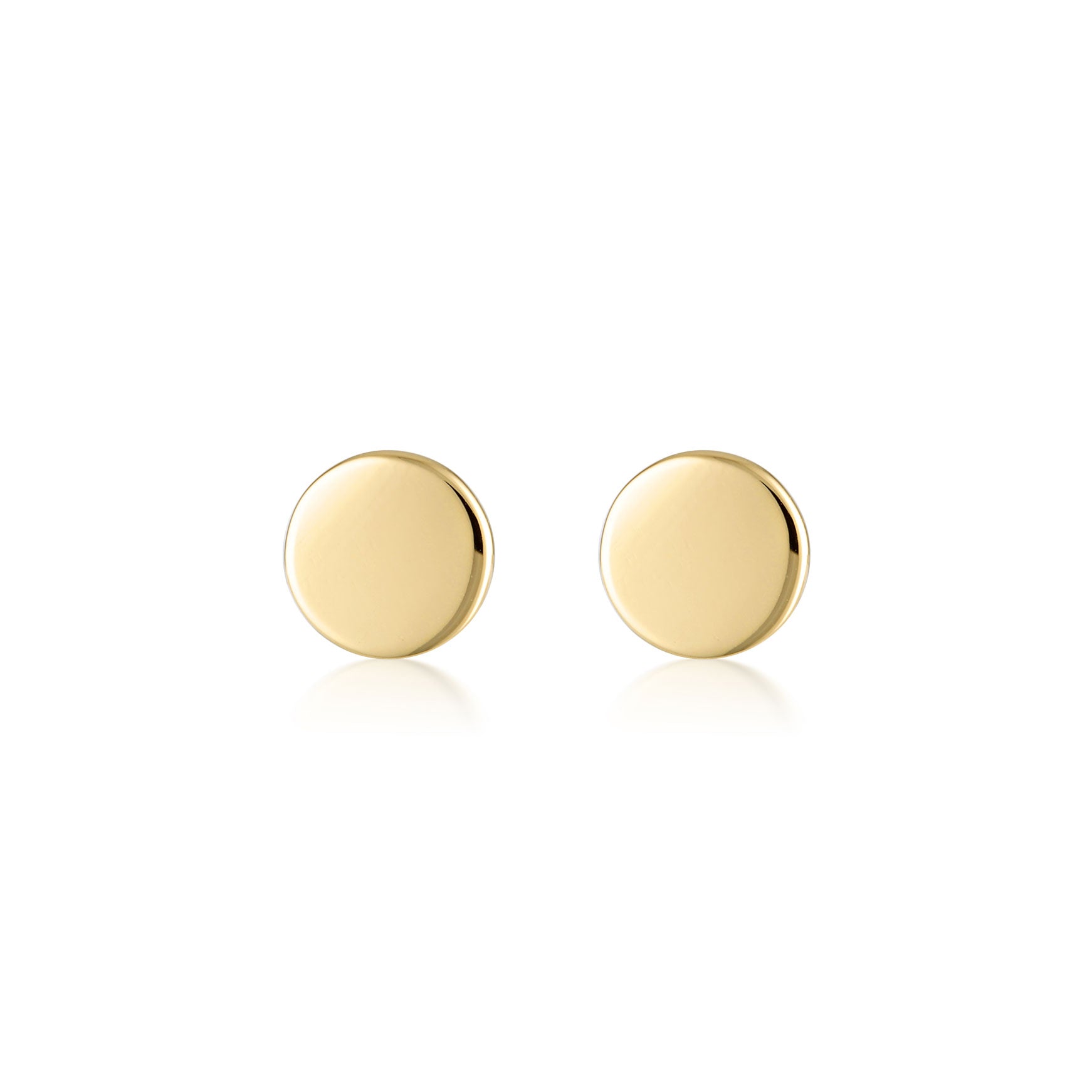 gold disc stud earrings
