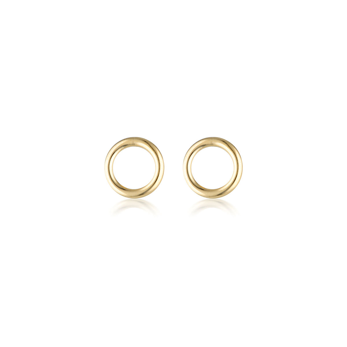 Halo Stud Earrings Gold Front