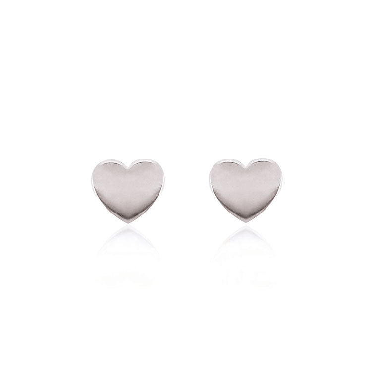 sterling silver heart stud earrings