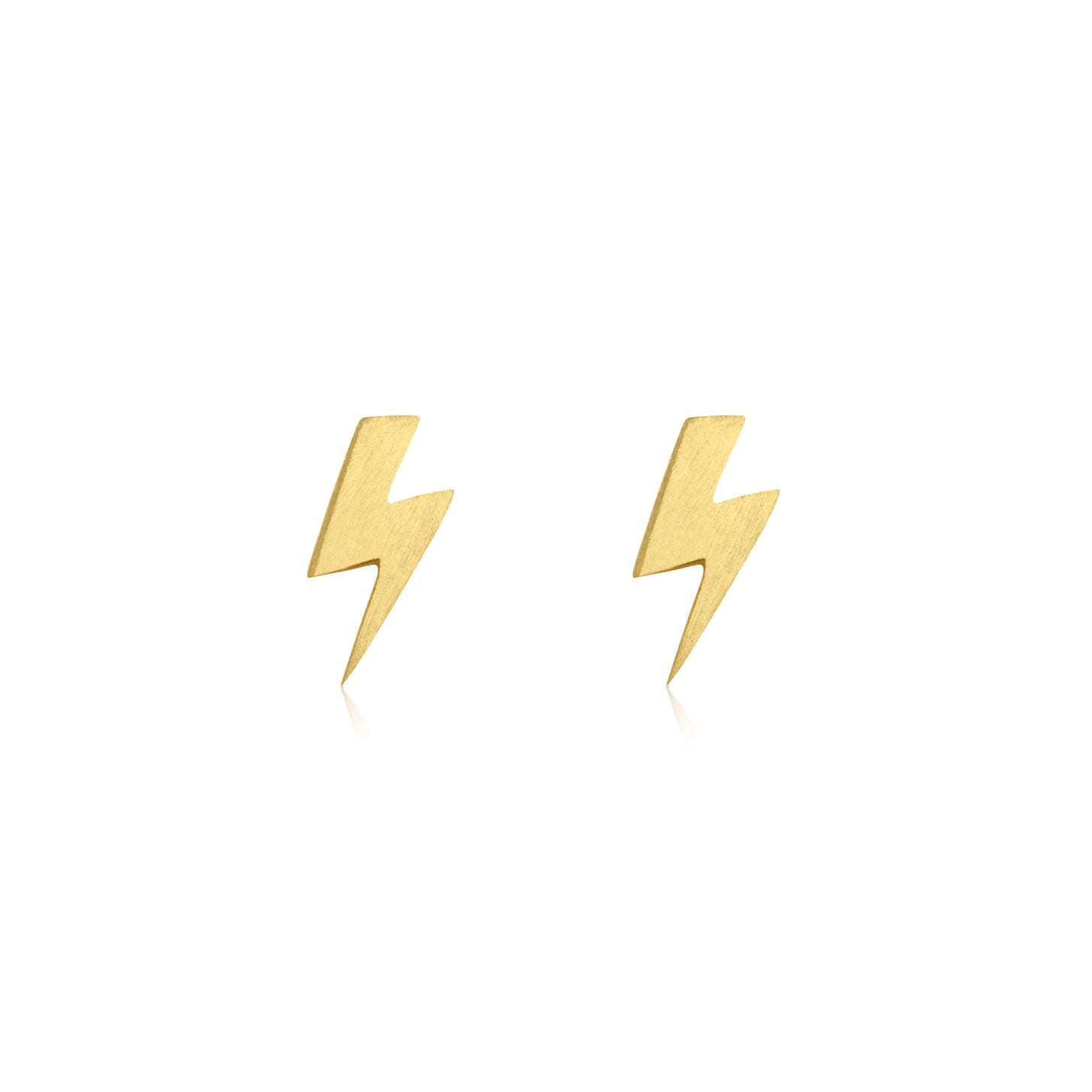 gold lightning bolt stud earrings