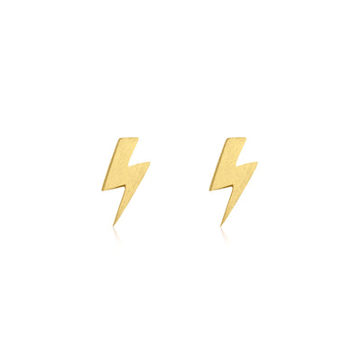 gold lightning bolt stud earrings