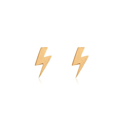 rose gold lightning bolt stud earrings