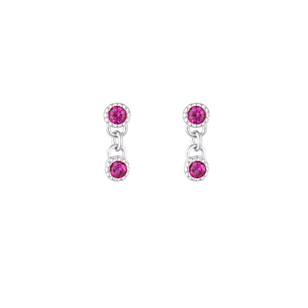 Meteor Stud Earrings - Created Ruby
