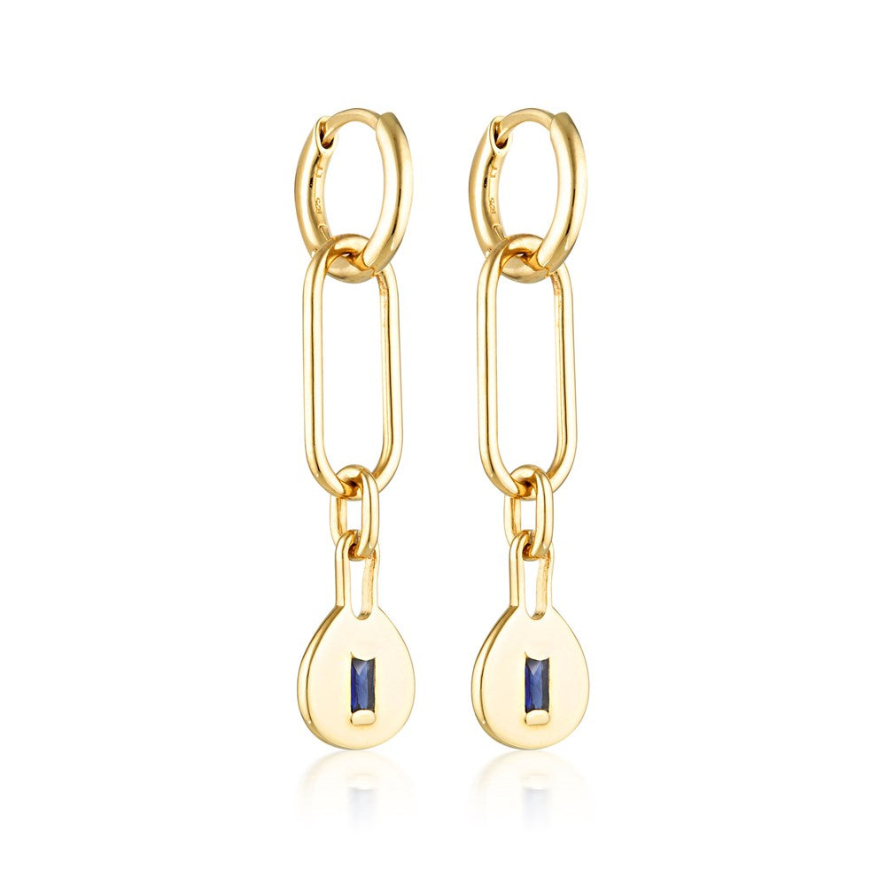Muse Link Earrings - Created Sapphire