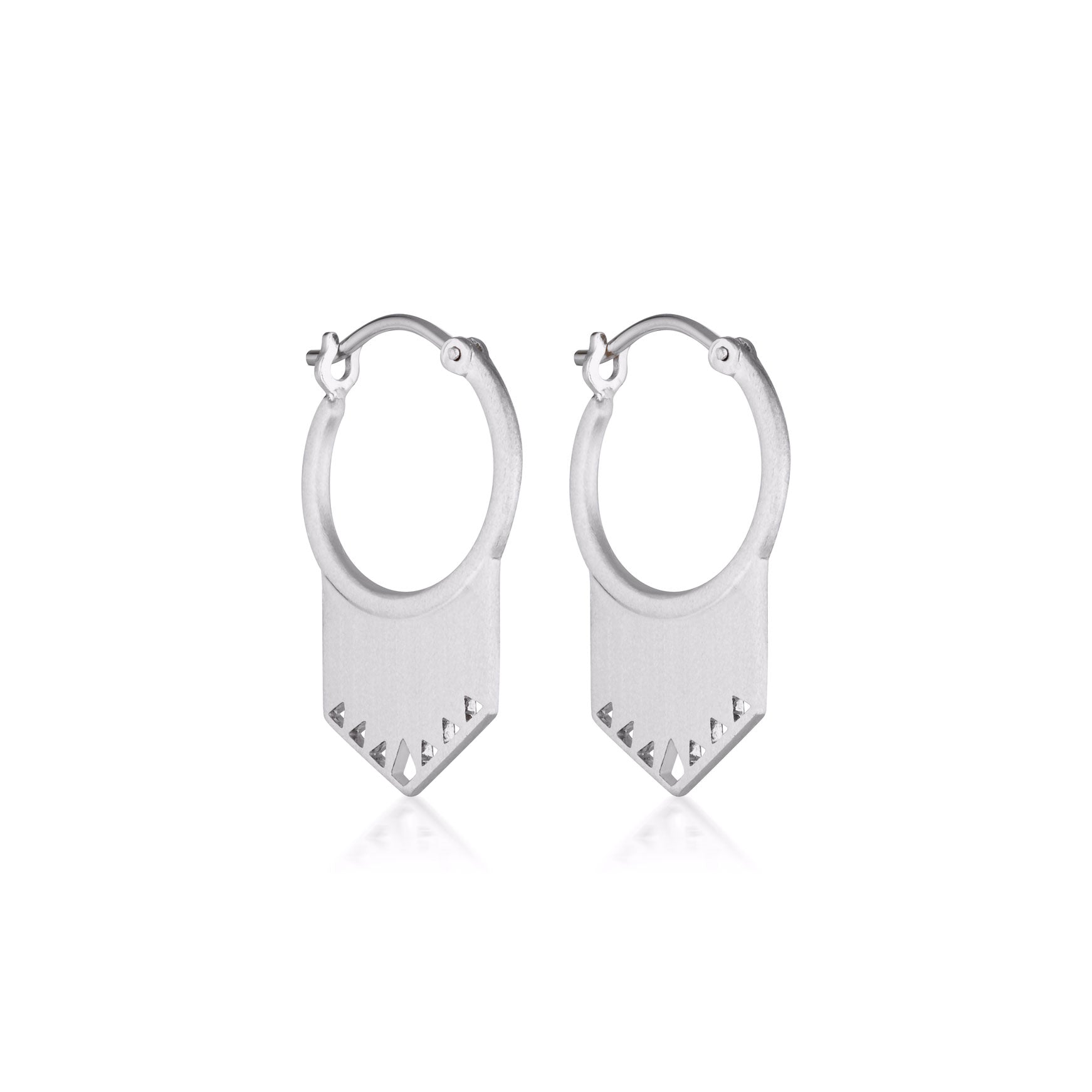 sterling silver shield earrings