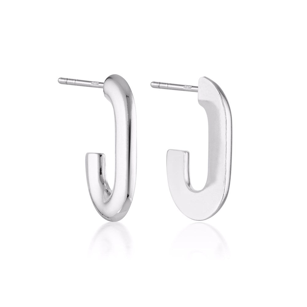 Oval Profile Hoop Earrings