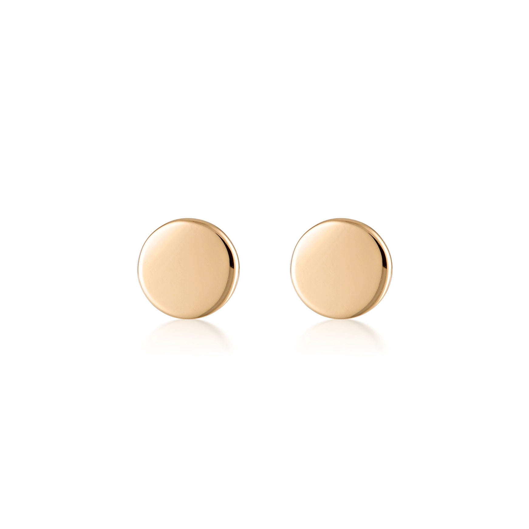 rose gold disc stud earrings