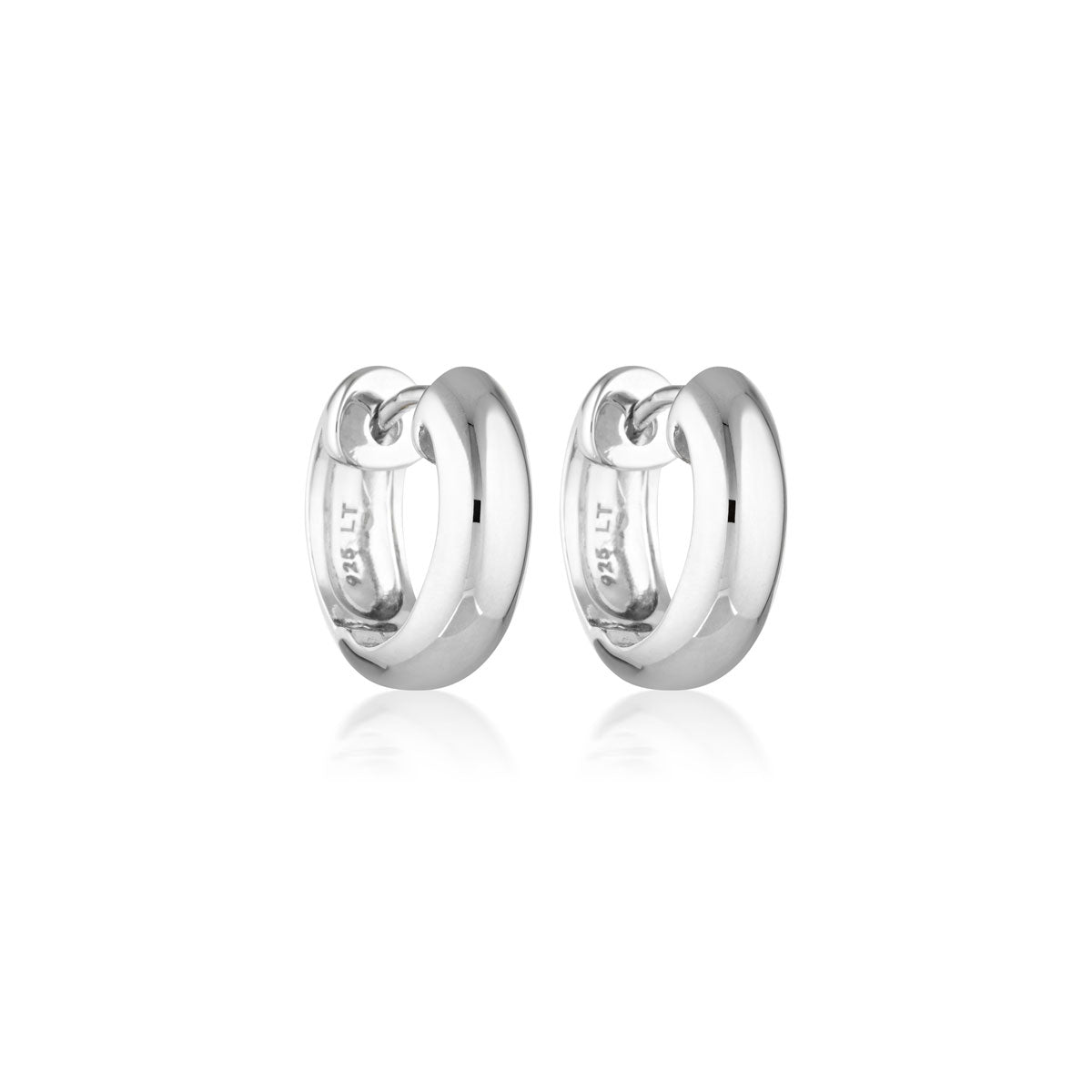 Solar Huggie Earrings Silver Front