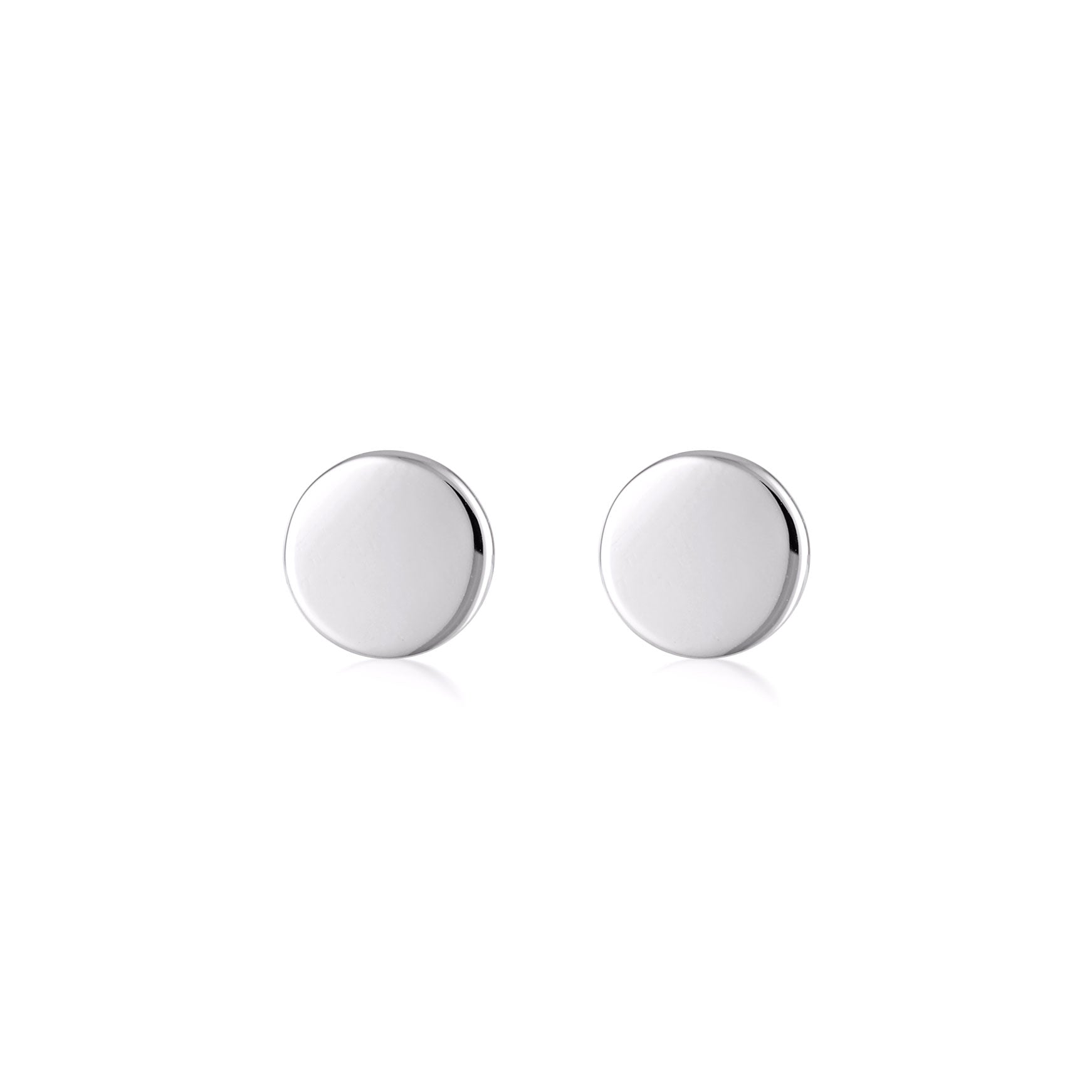 sterling silver disc stud earrings