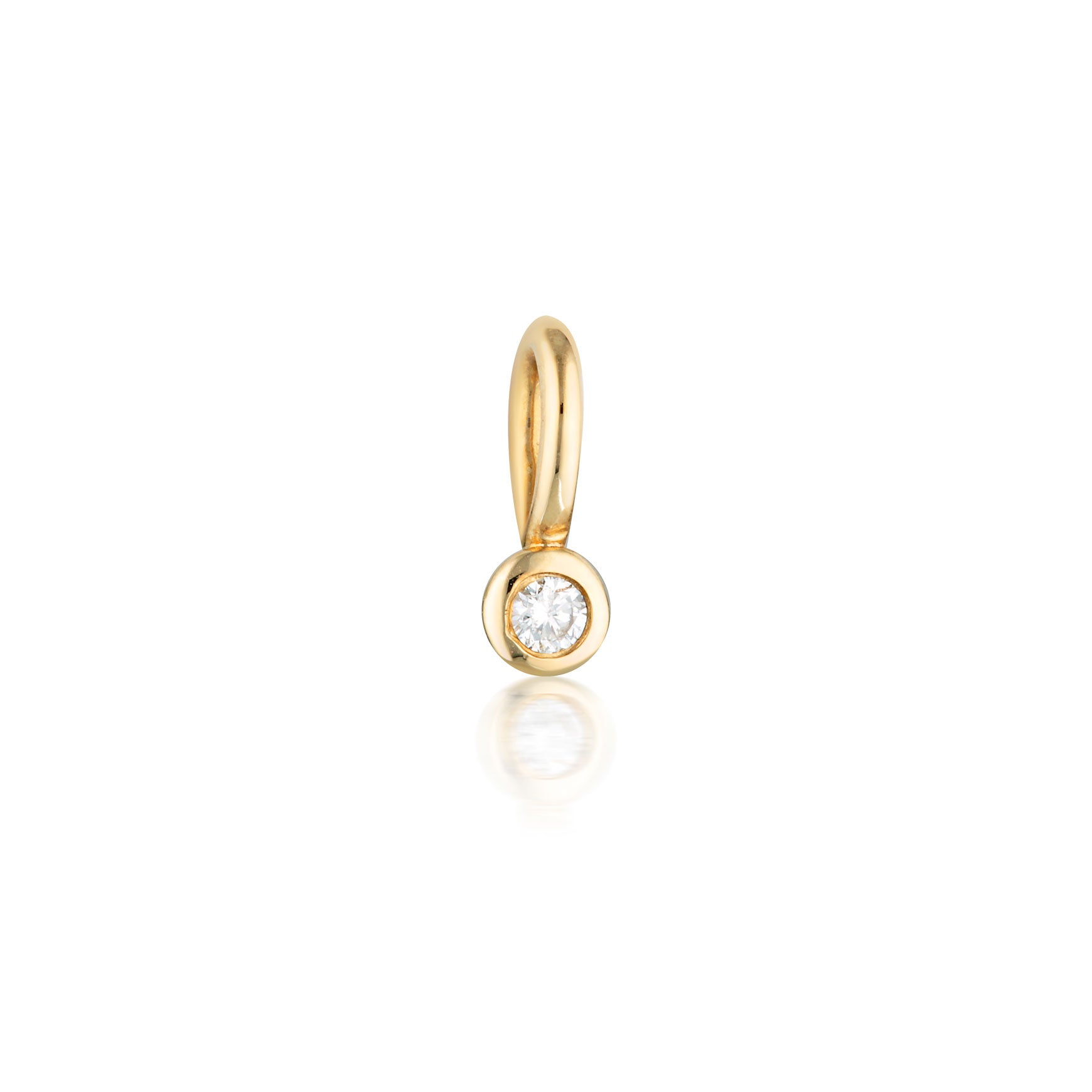 Tiny Diamond Charm - 9k Gold