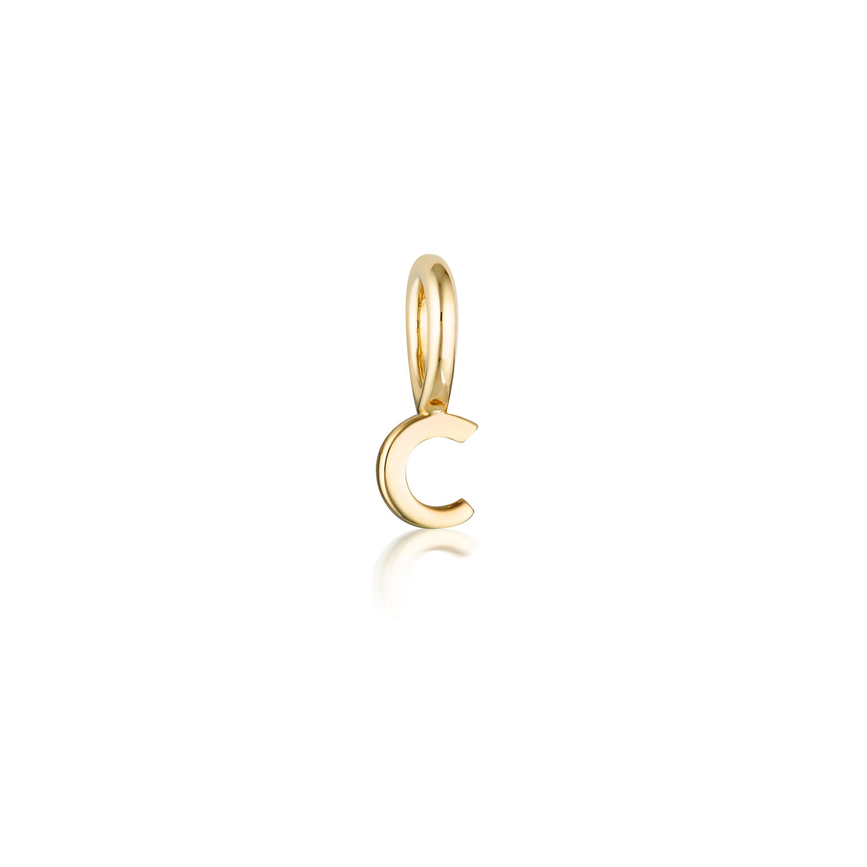 Tiny Letter Charm - 9k Gold