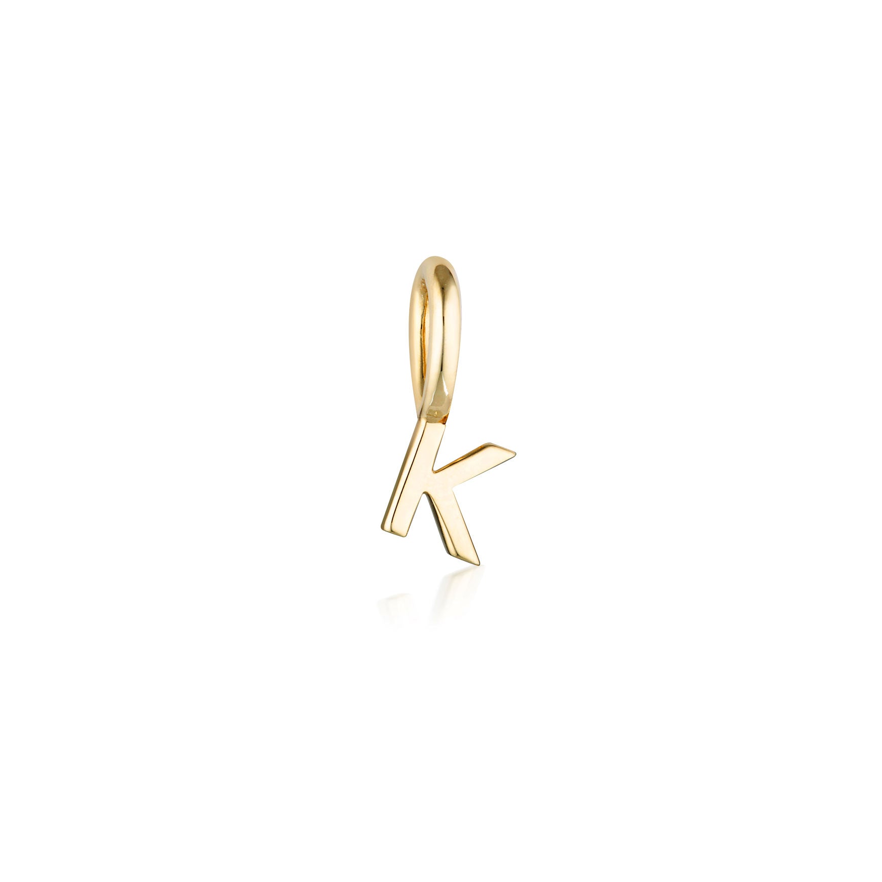 Tiny Letter Charm - 9k Gold