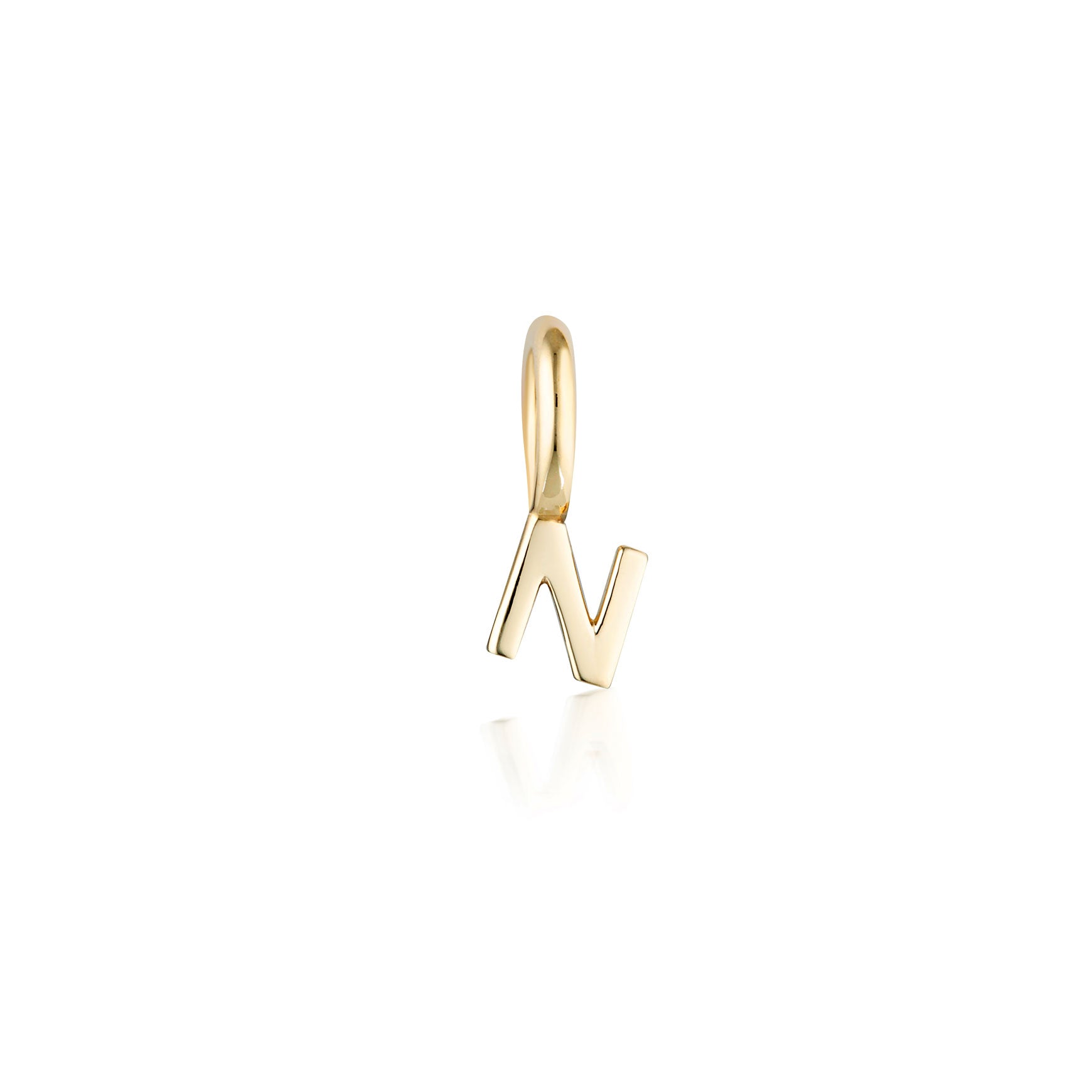 Tiny Letter Charm - 9k Gold