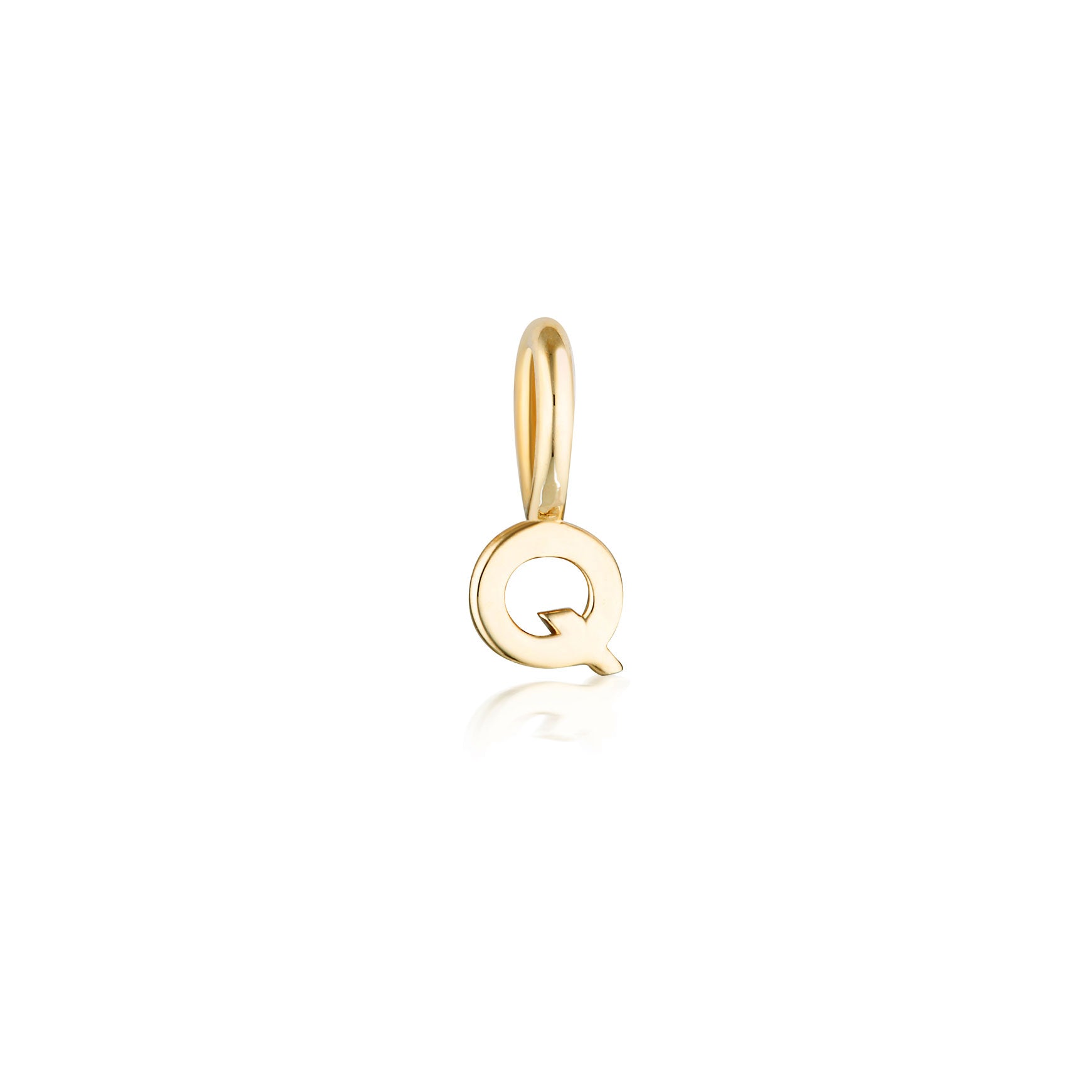 Tiny Letter Charm - 9k Gold