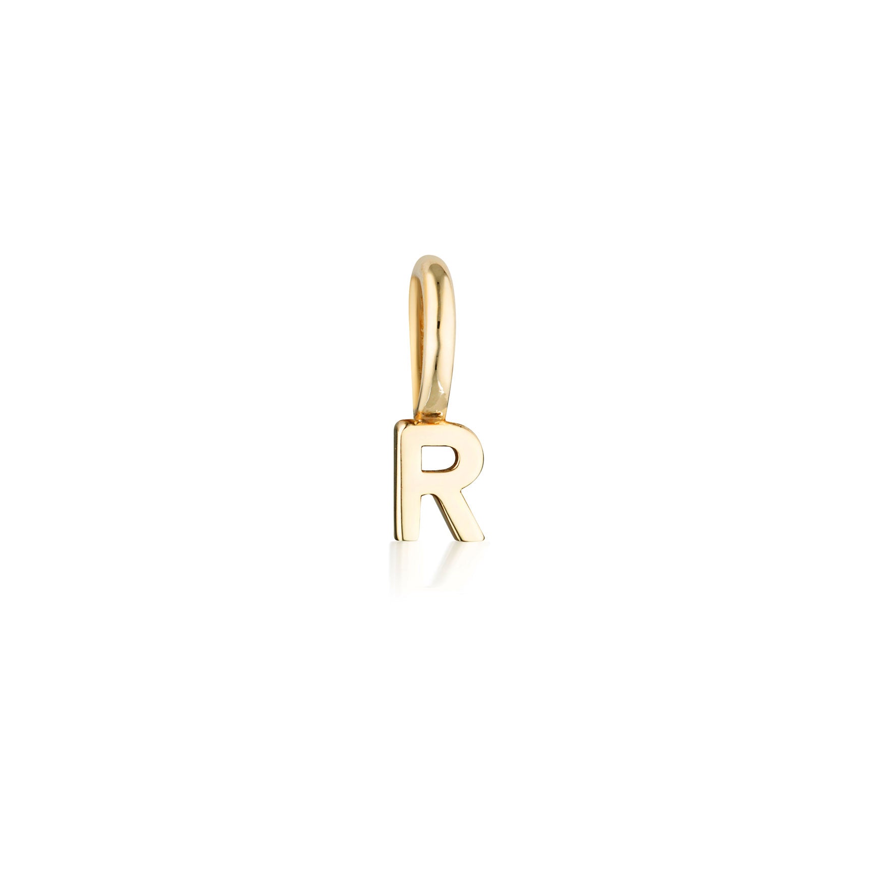 Tiny Letter Charm - 9k Gold