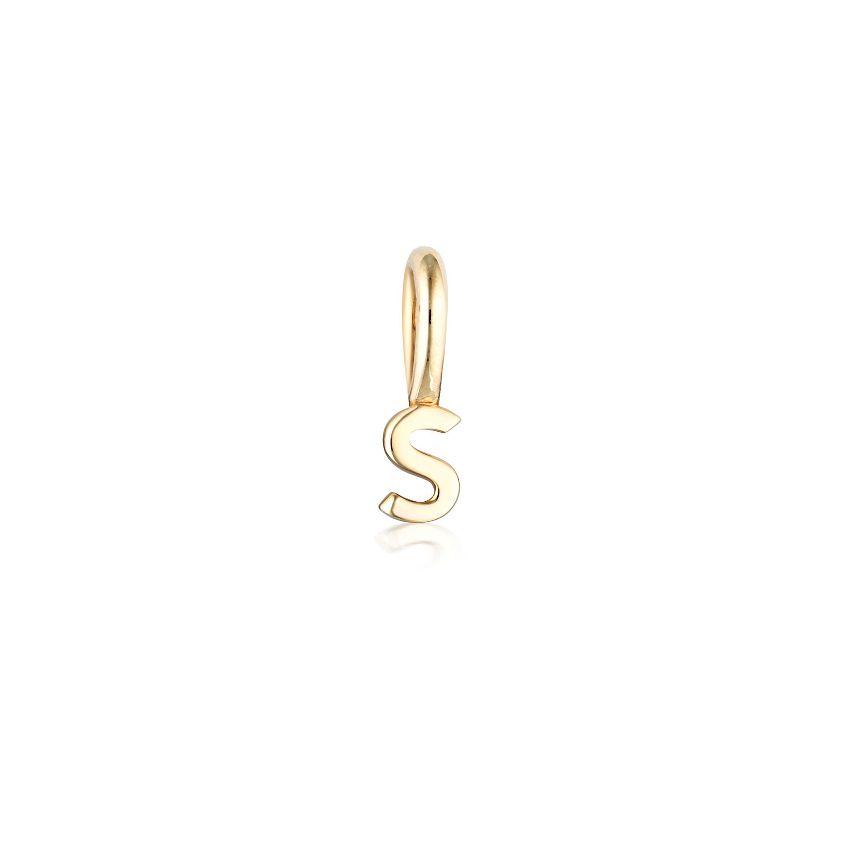 Tiny Letter Charm - 9k Gold