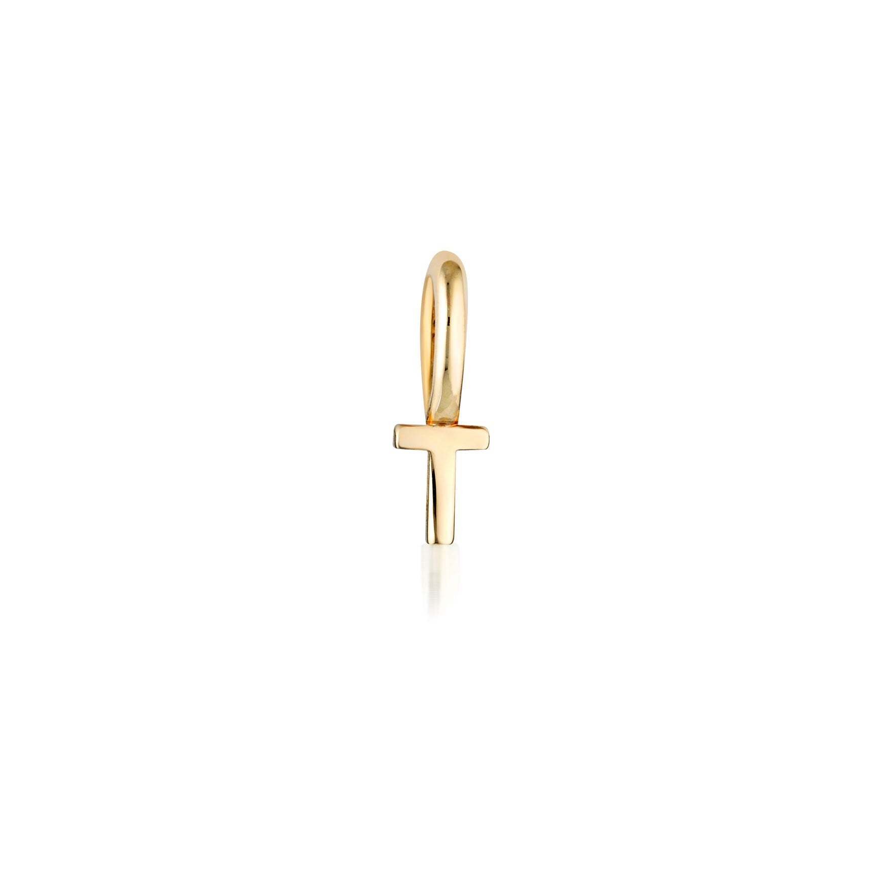 Tiny Letter Charm - 9k Gold