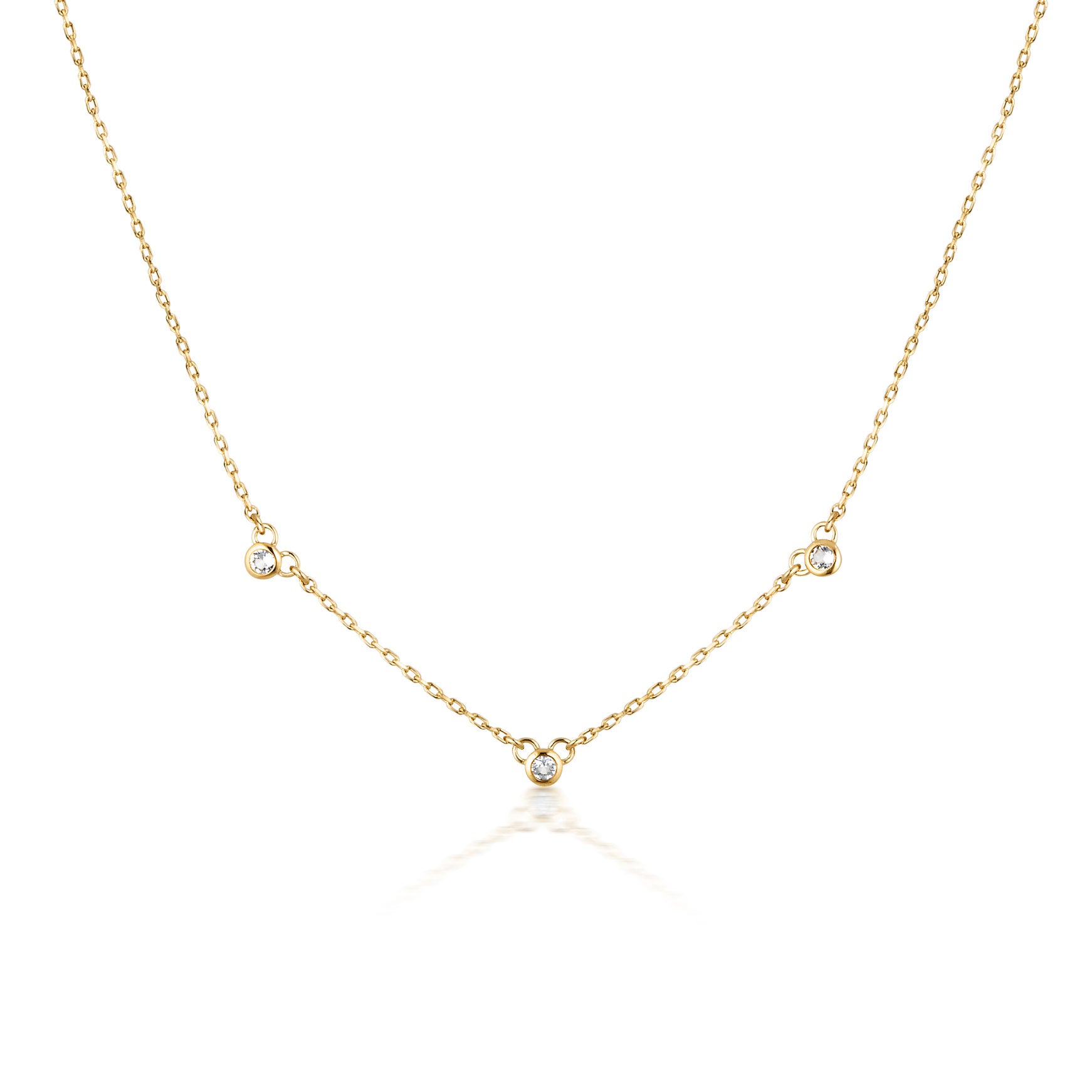 Trilogy Satellite Necklace - White Topaz