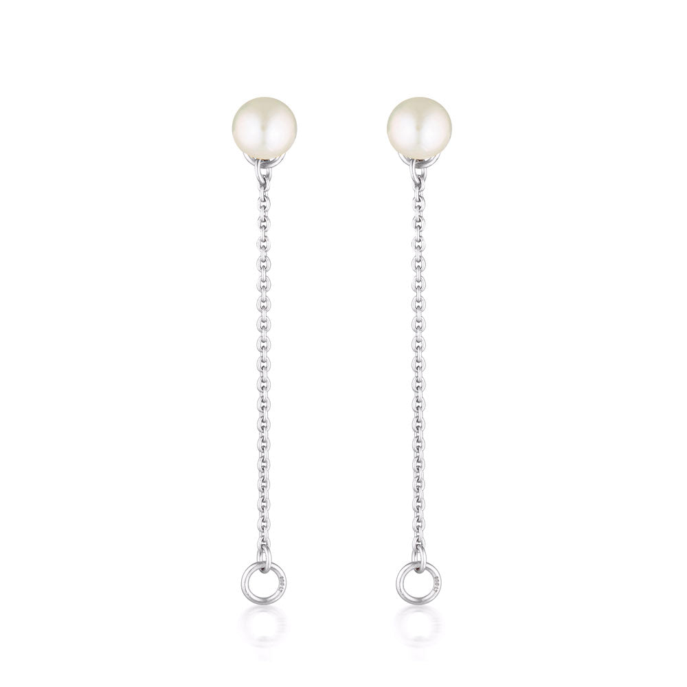Zoe Chain Pearl Stud Earrings