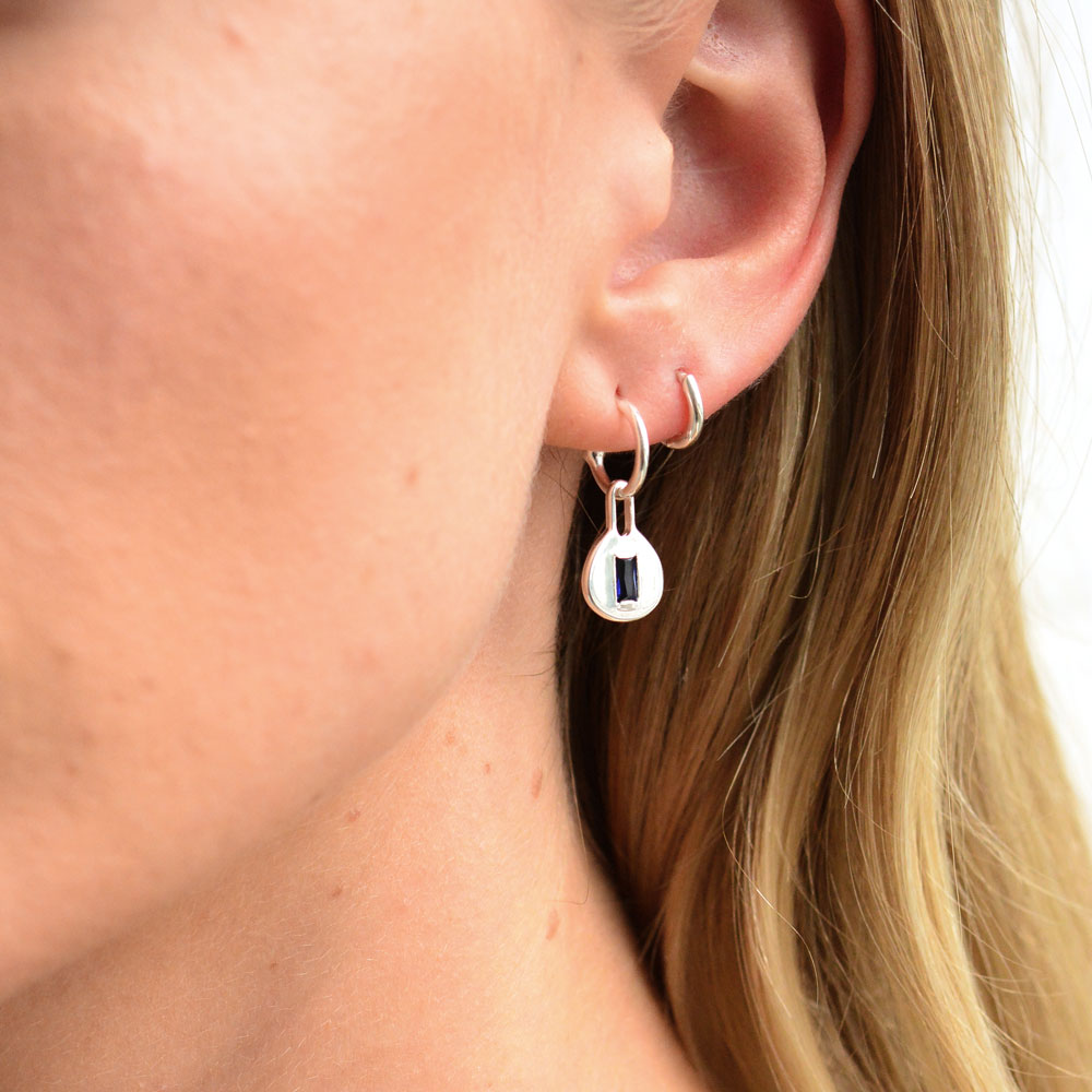 Muse Hoop Earrings - Created Sapphire