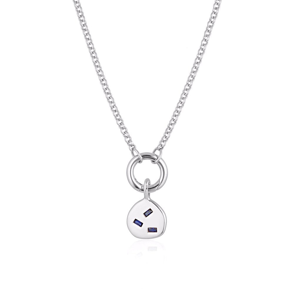 Cascade Belcher Chain Necklace - Created Sapphire