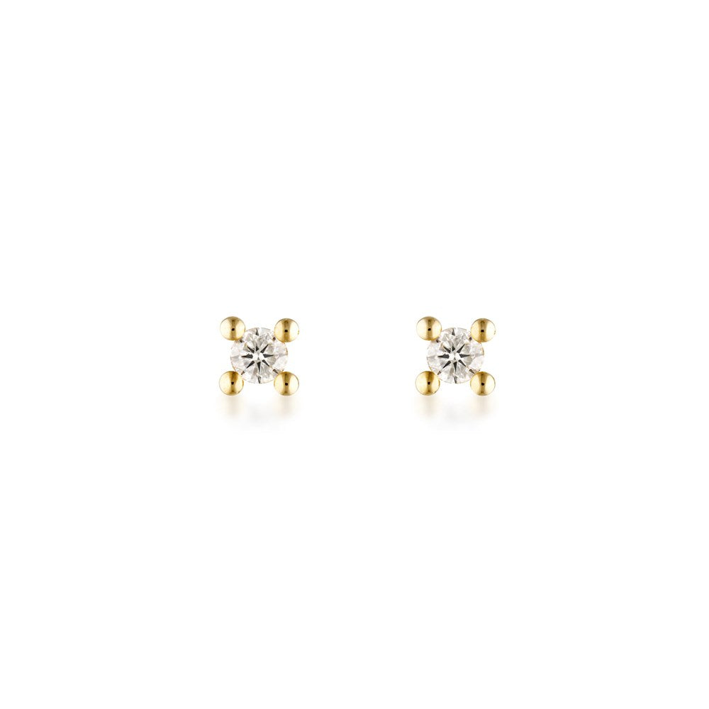 Cora Diamond Stud Earrings - 9k Solid Gold