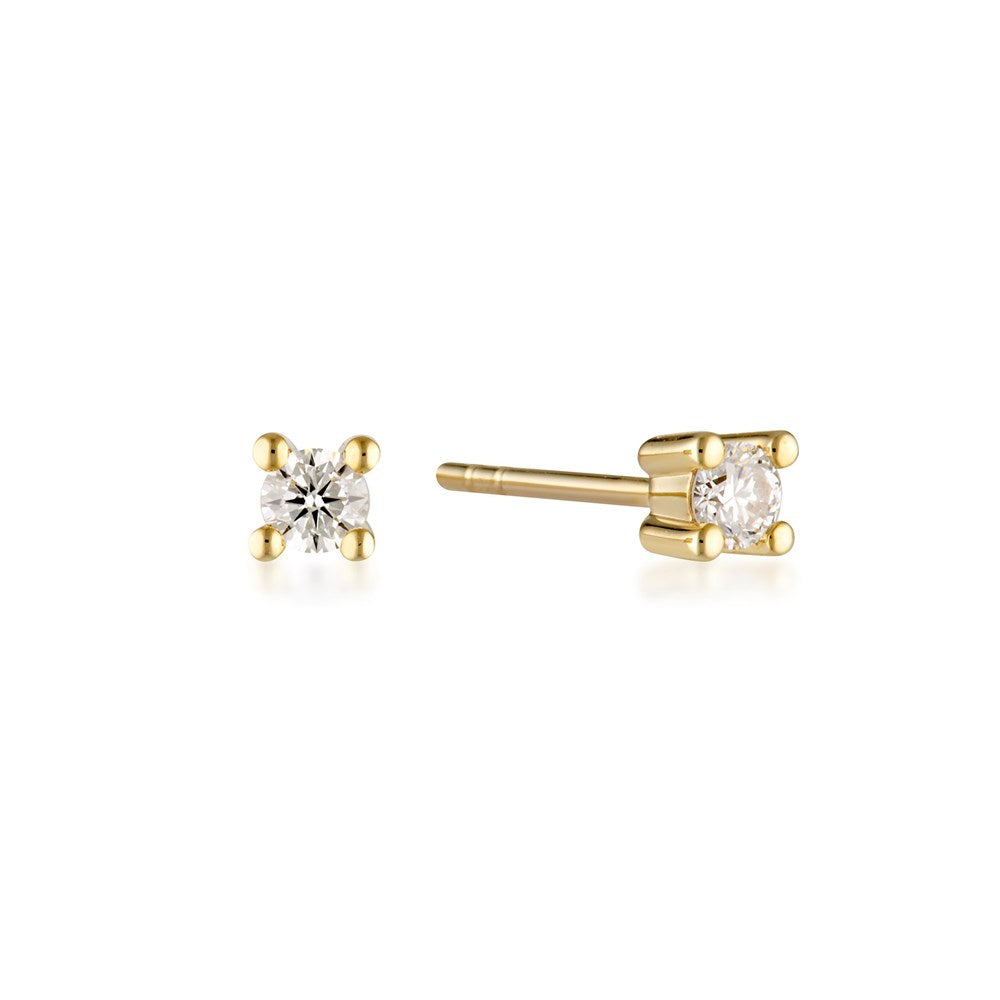 Bella Diamond Stud Earrings - 9k Solid Gold