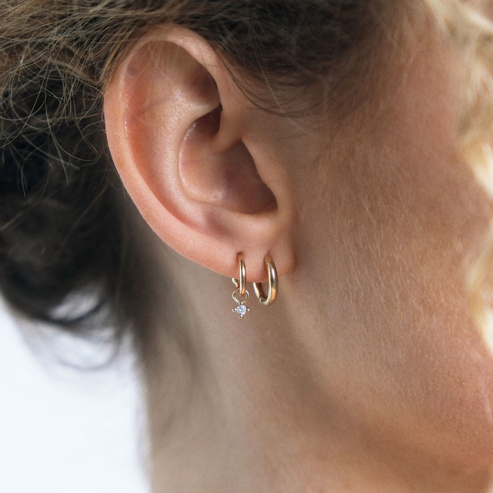 Cora Diamond Charm Earrings - 9k Solid Gold