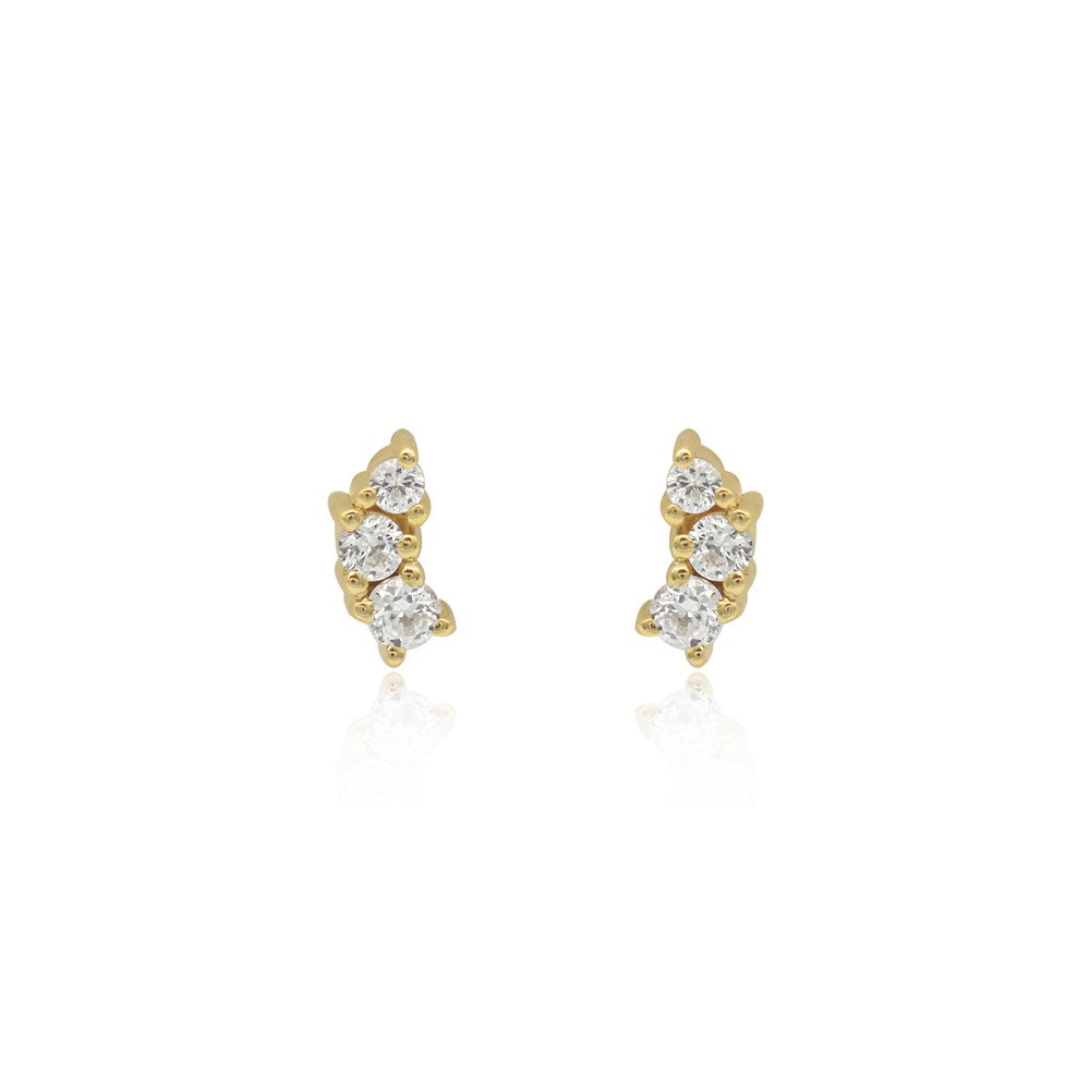 Ebb Stud Earrings - Lab Grown Sapphire