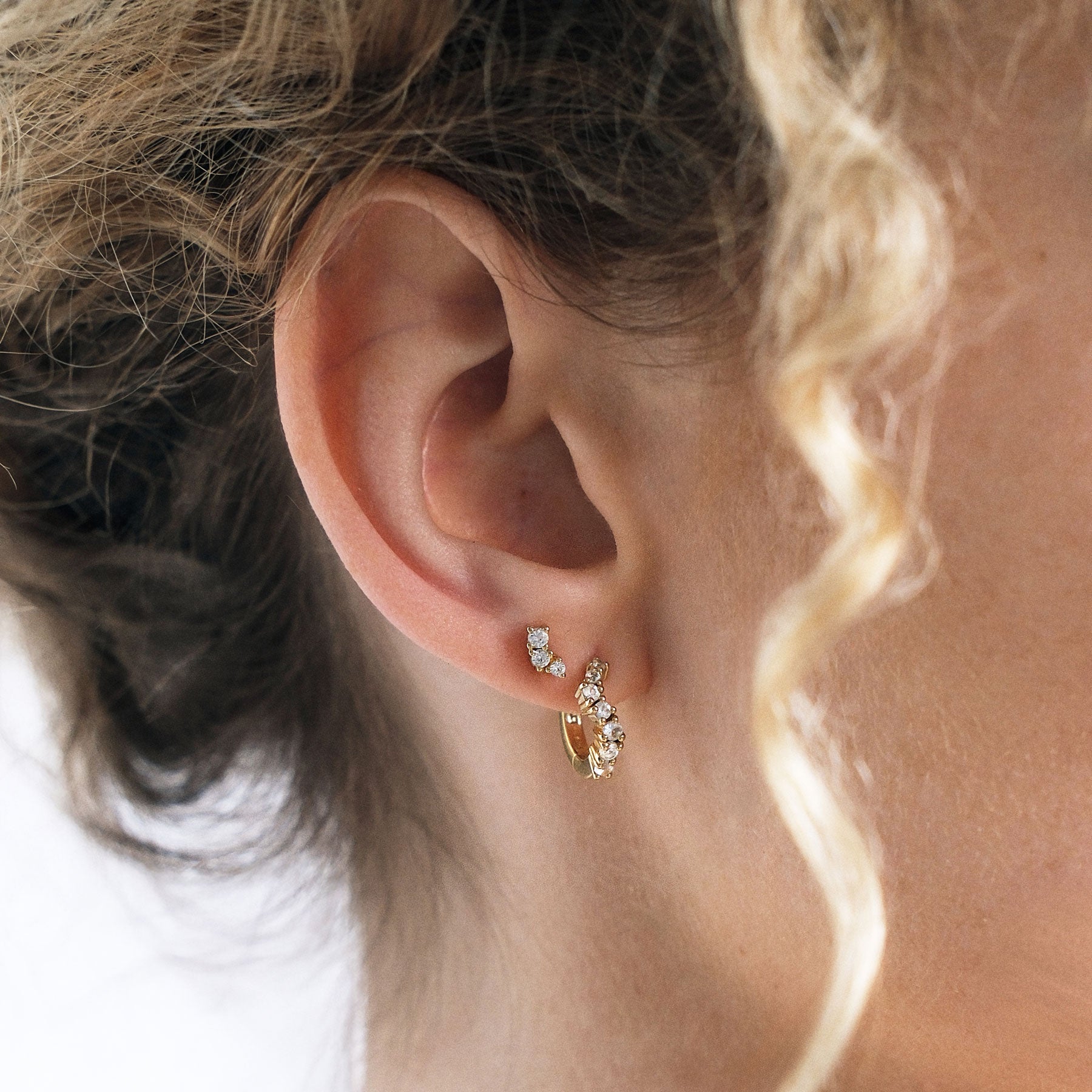 Ebb Stud Earrings - Lab Grown Sapphire