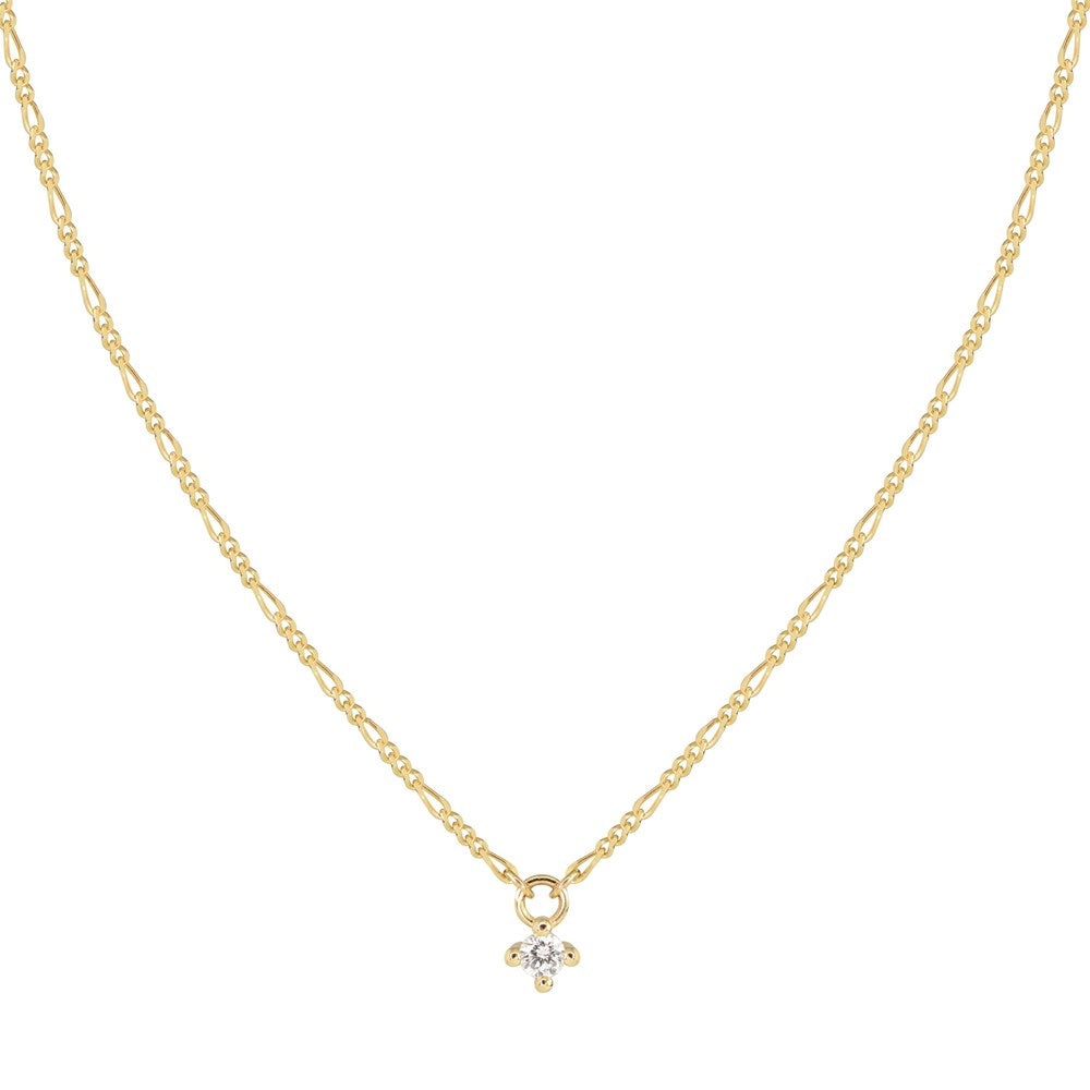 Bella Diamond Figaro Necklace - 9k Solid Gold