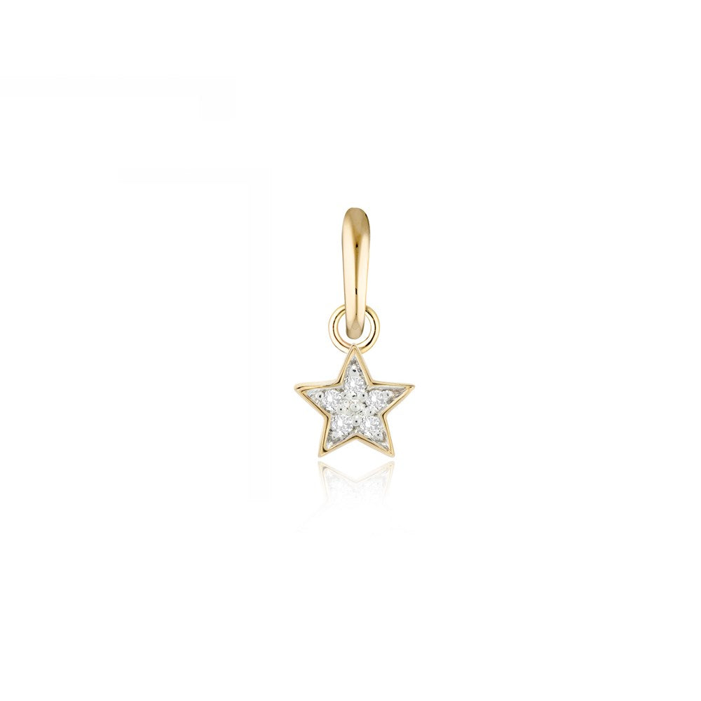 Diamond Star Charm - 9k Gold