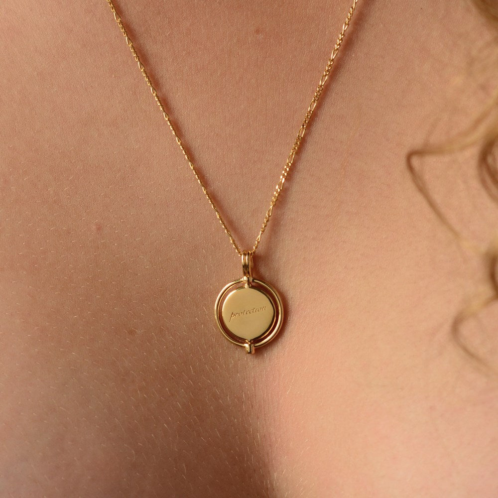 Protection Amulet Necklace - Figaro Chain
