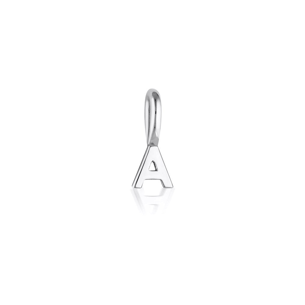 Tiny Letter Charm - Sterling Silver