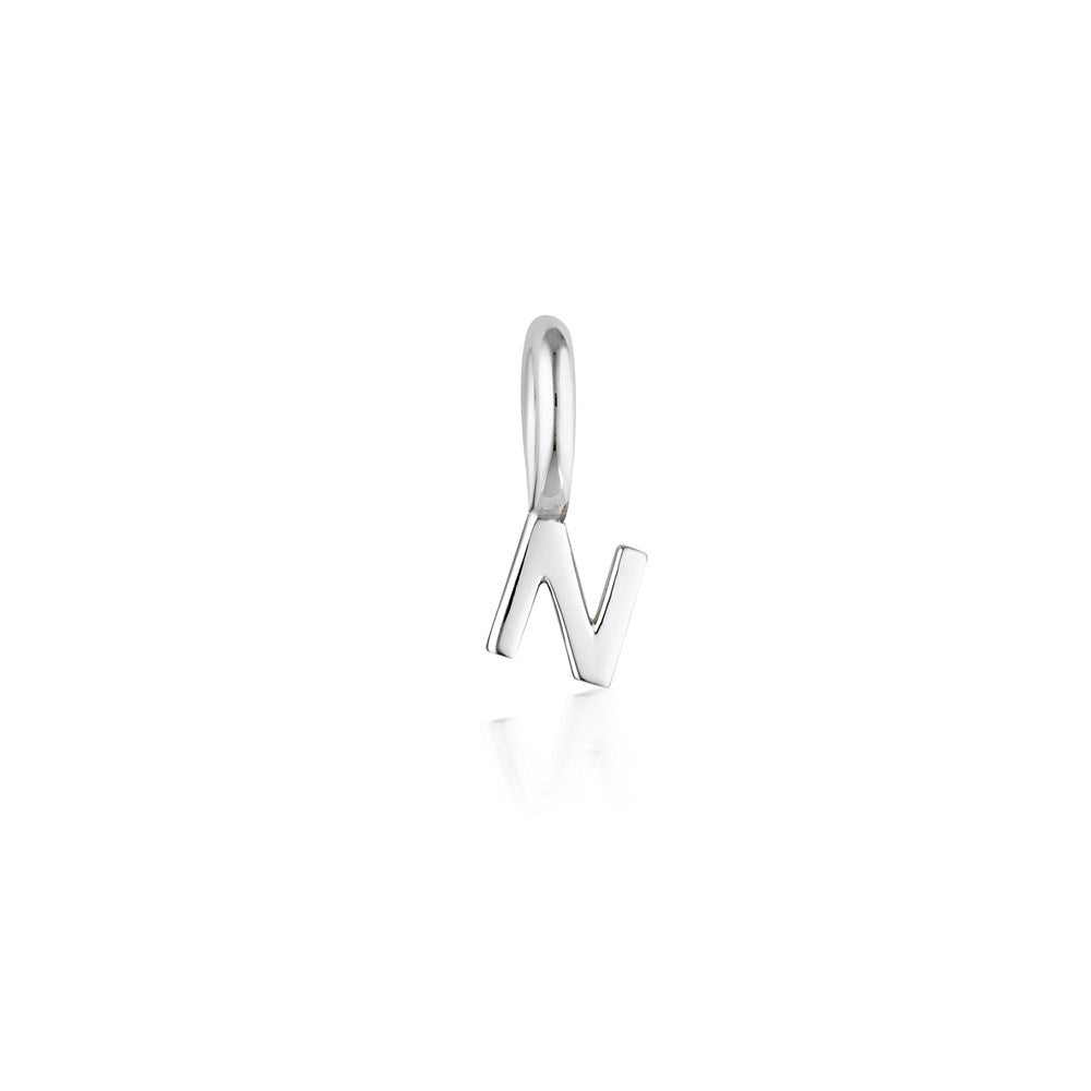 Tiny Letter Charm - Sterling Silver