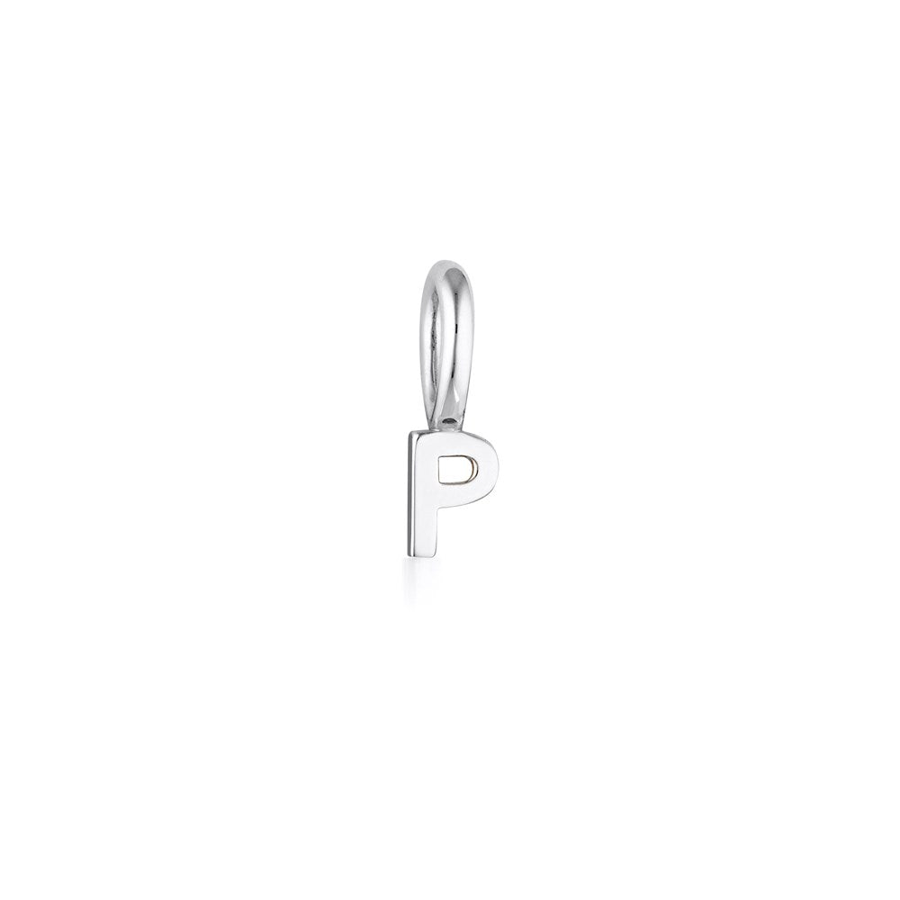 Tiny Letter Charm - Sterling Silver