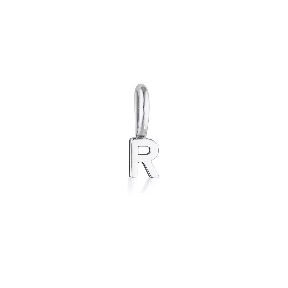 Tiny Letter Charm - Sterling Silver
