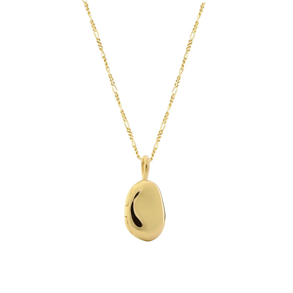 Alga Locket Necklace - Figaro Chain
