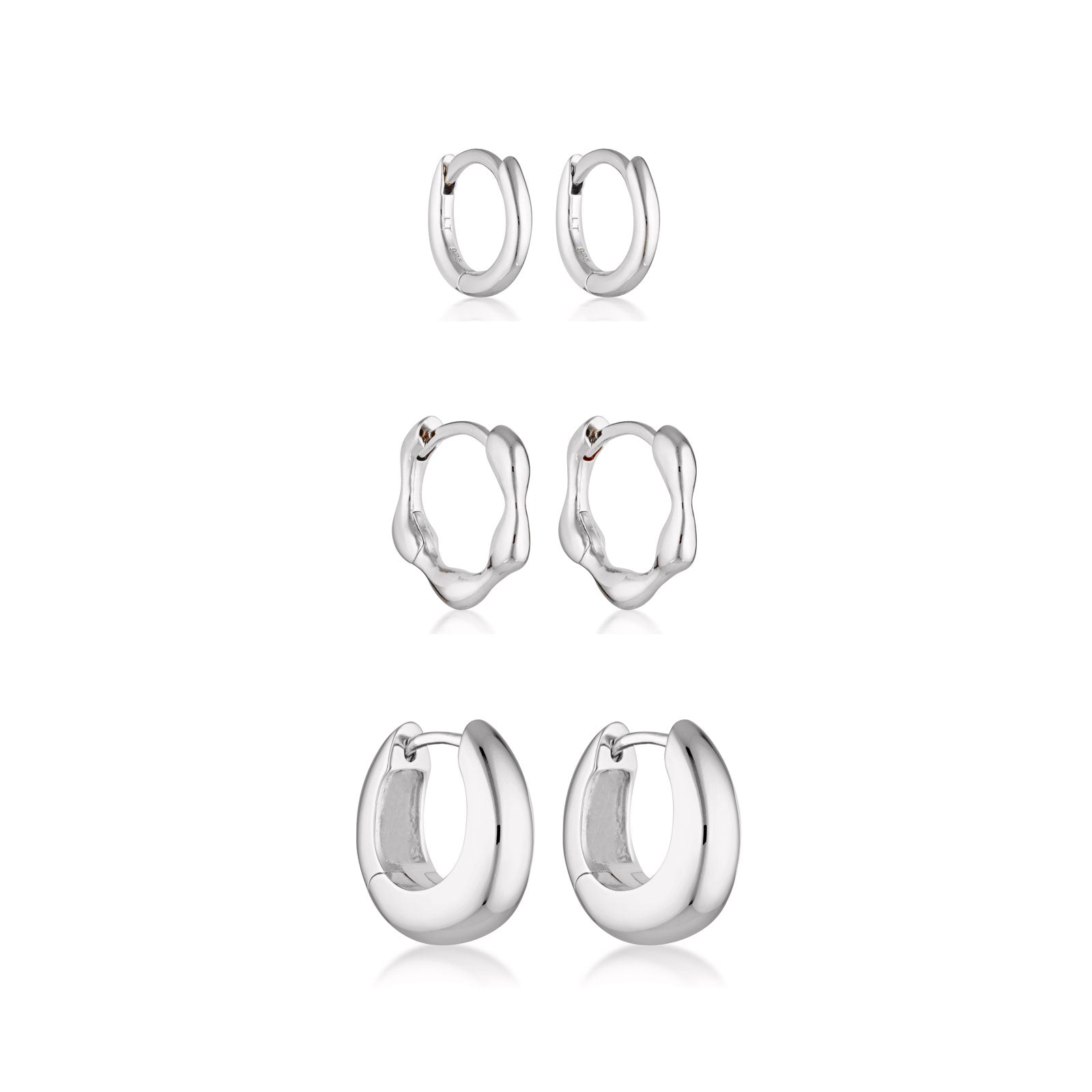 Bold Huggie, Mini Organica & Mini Huggie Earrings Bundle