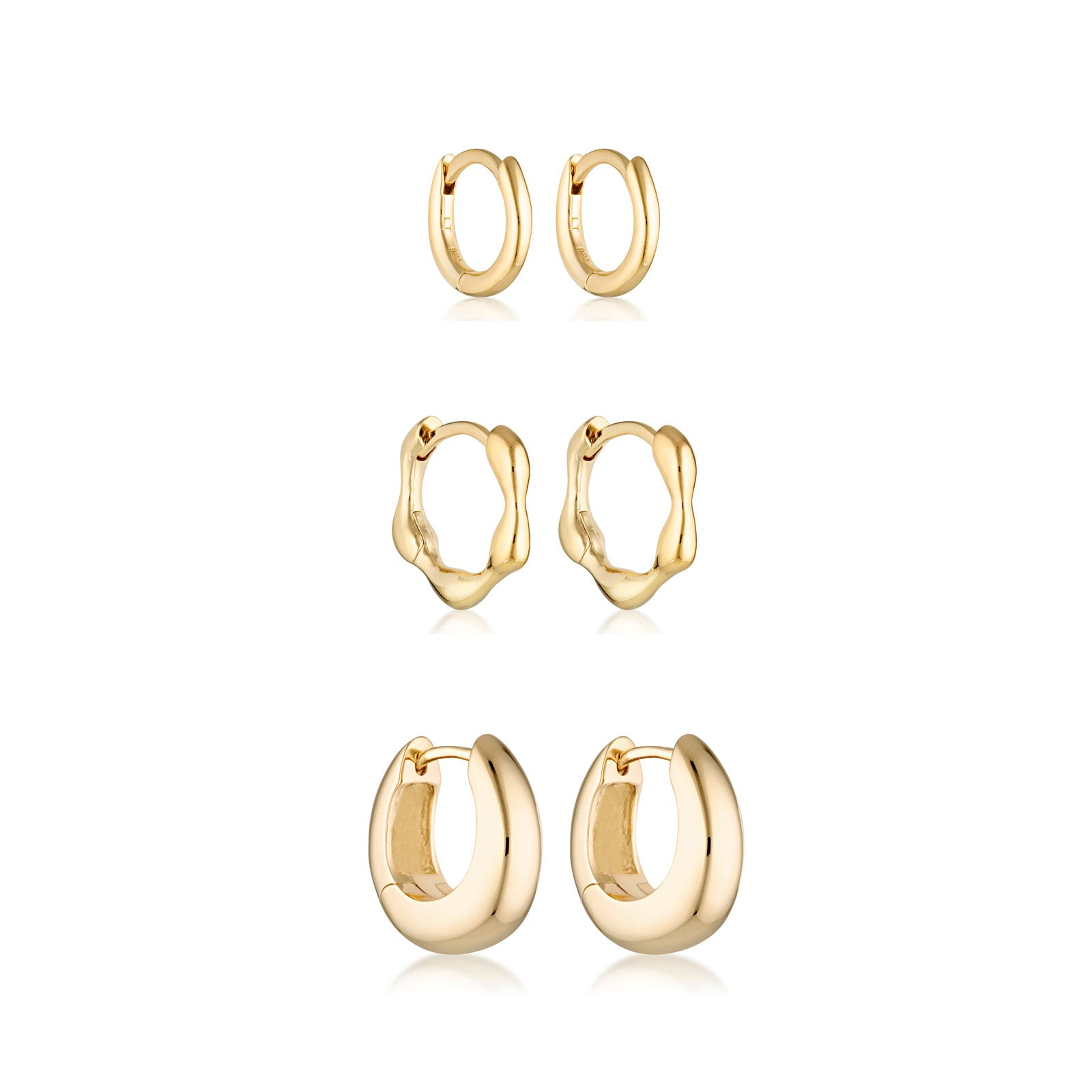 Bold Huggie, Mini Organica & Mini Huggie Earrings Bundle