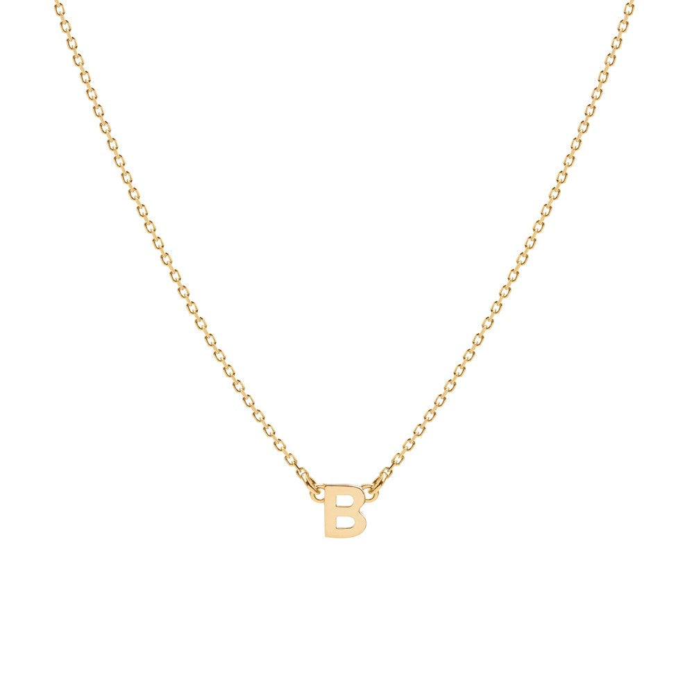 Tiny Letter Necklace - 9k Gold