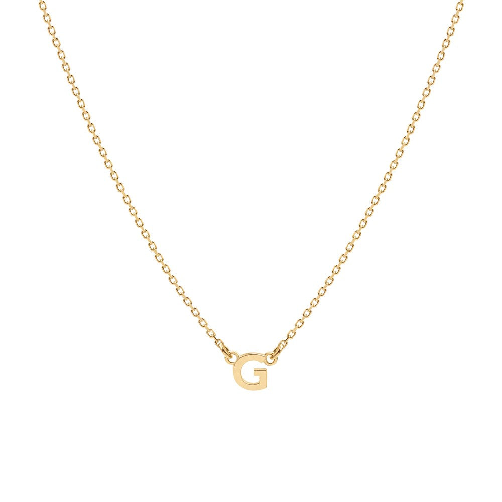 Tiny Letter Necklace - 9k Gold