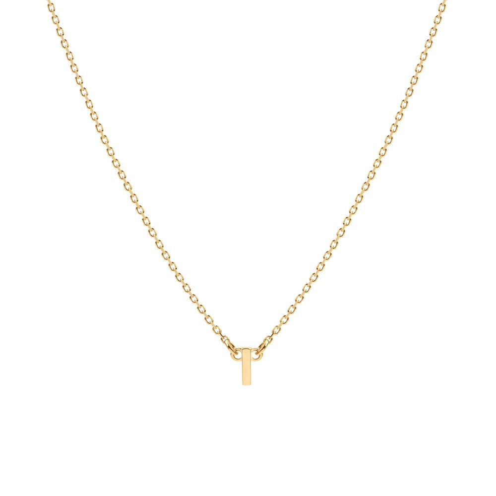 Tiny Letter Necklace - 9k Gold