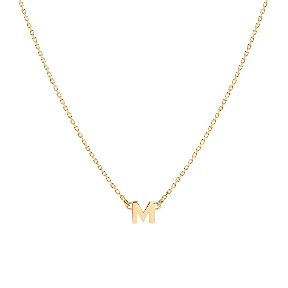 Tiny Letter Necklace - 9k Gold