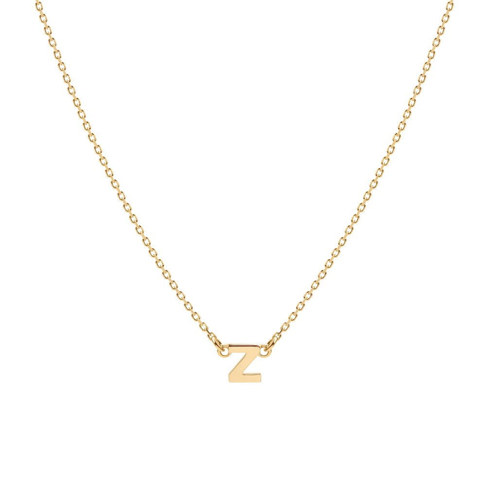 Tiny Letter Necklace - 9k Gold