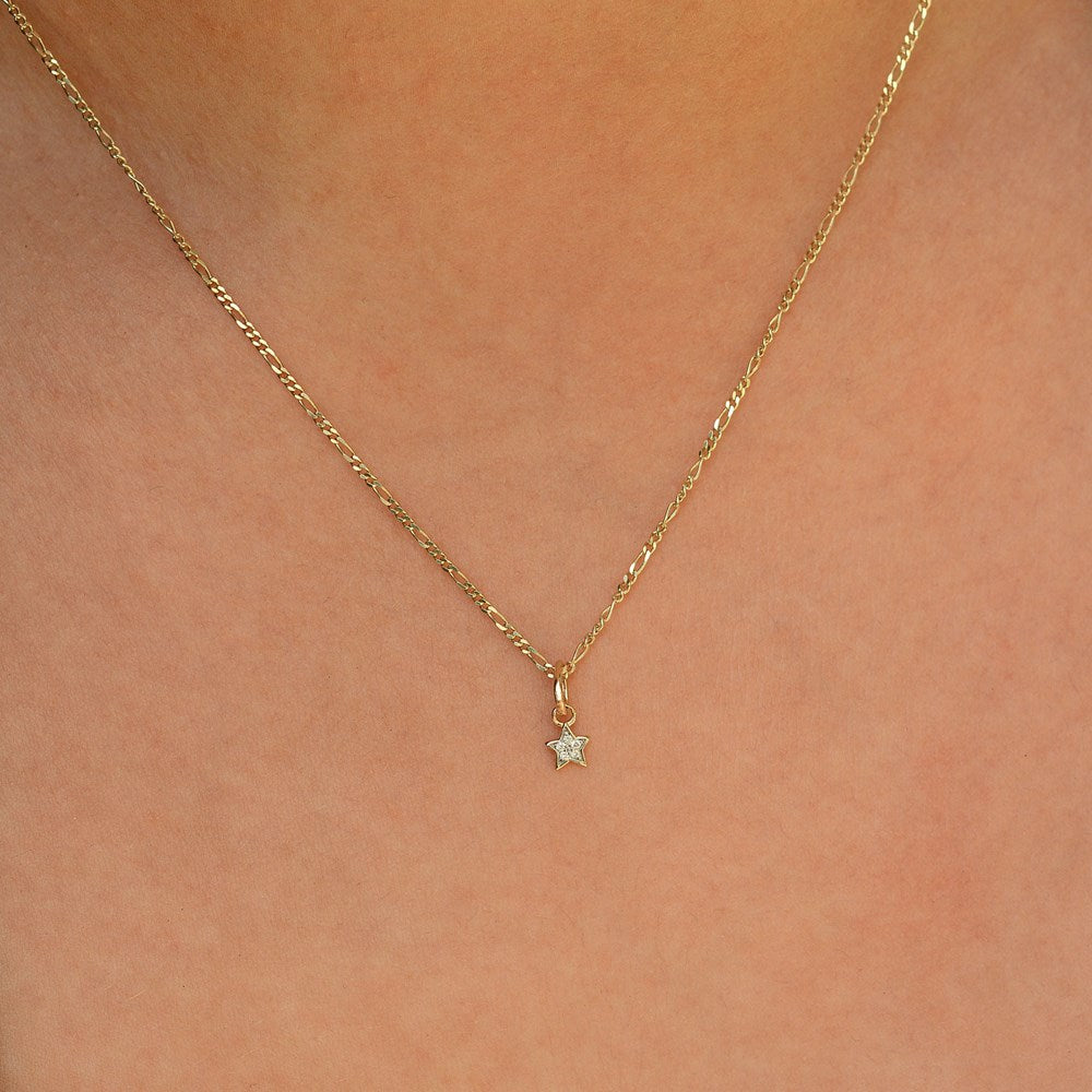 Diamond Star Charm - 9k Gold